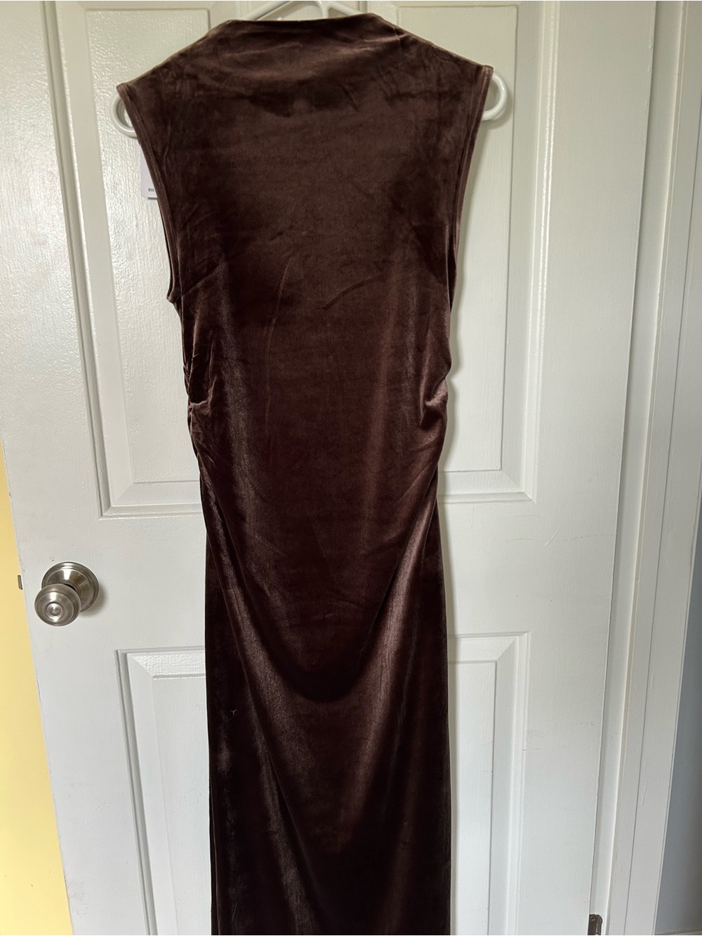 GAP Sleeveless Dark Brown Velvet Maxi Dress - Picture 2 of 5
